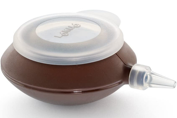 Poche &agrave; douille L&eacute;ku&eacute; Decopen 90ml en silicone Platinum + 4 douilles - 2 couleurs
