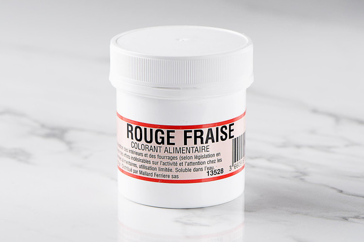 Colorant poudre concentr&eacute; hydrosoluble rouge fraise 20g