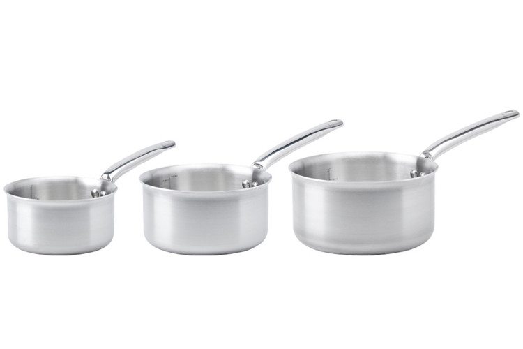 Set de 3 casseroles De Buyer Alchimy en inox 18/10 3 plis 16, 18 et 20cm