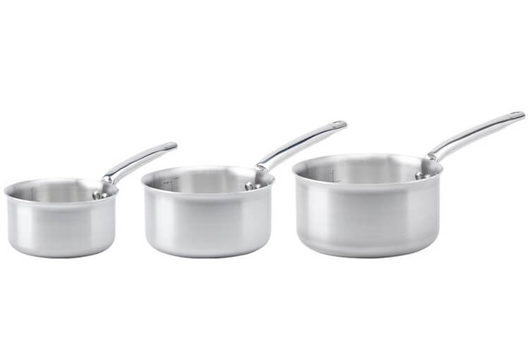 Set de 3 casseroles De Buyer Alchimy en inox 18/10 3 plis 16, 18 et 20cm