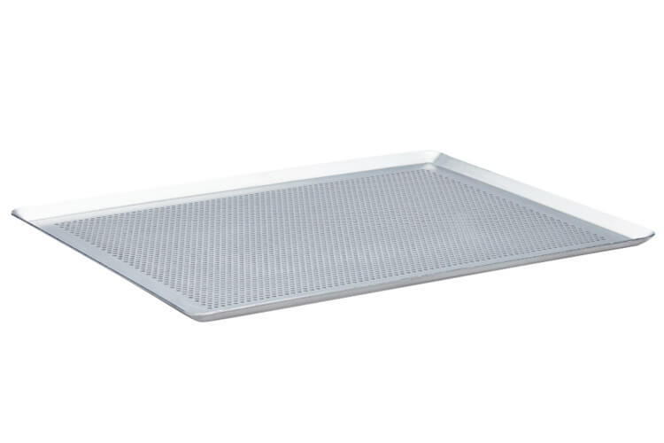 Plaque de cuisson De Buyer en inox micro perforée 40x30cm à bords pincés