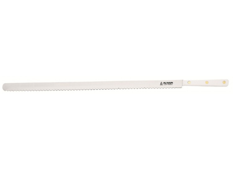 Couteau &agrave; lisser et d&eacute;corer lame dent&eacute;e demi lune 50cm