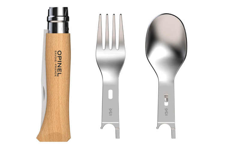 Set Picnic Plus Opinel avec couteau N&deg;8 avec fourchette et cuill&egrave;re