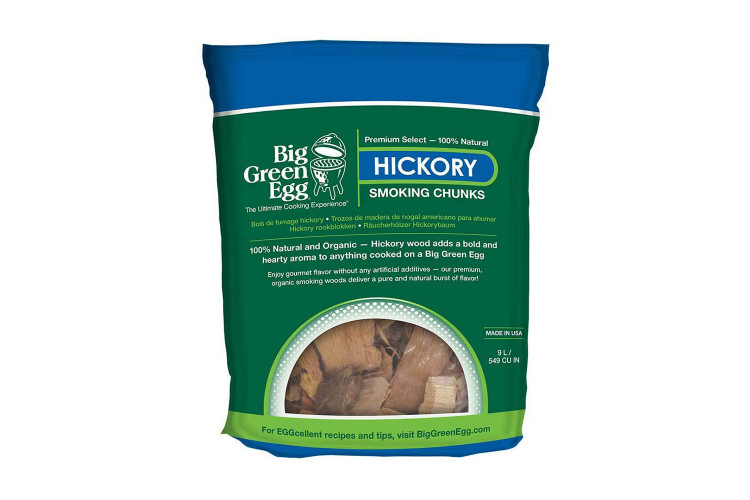 Sachet de morceaux de bois de hickory Big Green Egg 9L - Id&eacute;al fumage