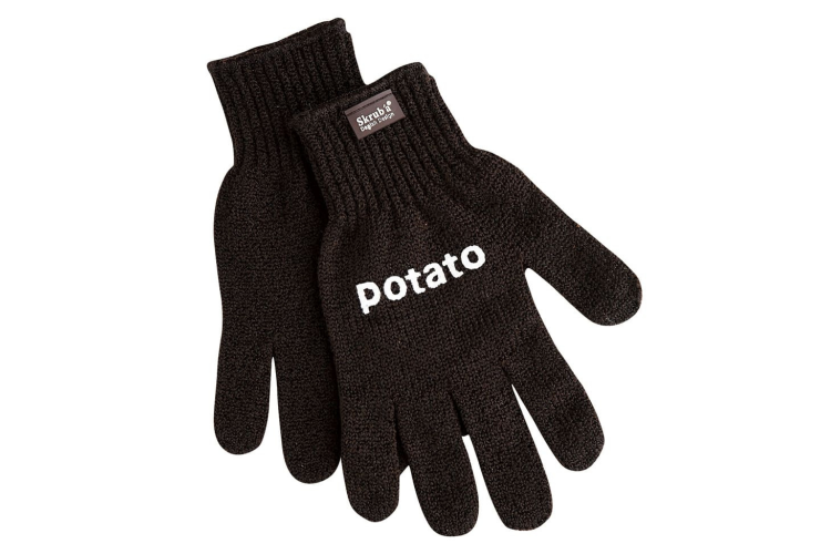 Gants &eacute;plucheurs Chevalier Diffusion Skrub'a pommes de terre marron