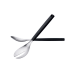 Set 2 couverts à salade Triangle en inox brossé et manche en polypropylène