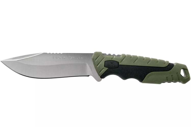 Couteau Buck 656 Pursuit Large 0656GRS lame 11,4cm manche nylon/fibres de verre vert + &eacute;tui polyester