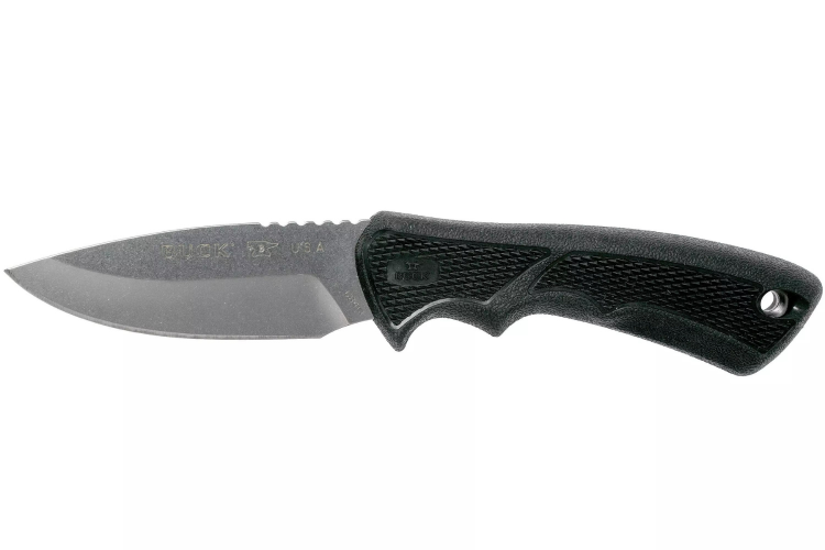 Couteau Buck 684 Bucklite Max II Small 0684BKS lame 8,3cm manche caoutchouc noir + &eacute;tui polyester