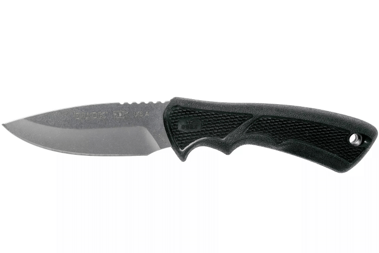 Couteau Buck 684 Bucklite Max II Small 0684BKS lame 8,3cm manche caoutchouc noir + étui polyester