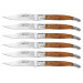 Coffret cadeau de 6 couteaux de table Le Bougna manches en Teck