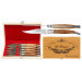 Coffret cadeau de 6 couteaux de table Le Bougna manches en Teck