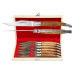 Coffret cadeau de 6 couteaux de table Le Bougna manches en Teck
