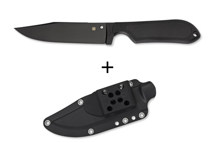 Couteau Spyderco Street Bowie FB04PBB lame noire 12,8cm manche nylon et fibre de verre + &eacute;tui Kydex 
