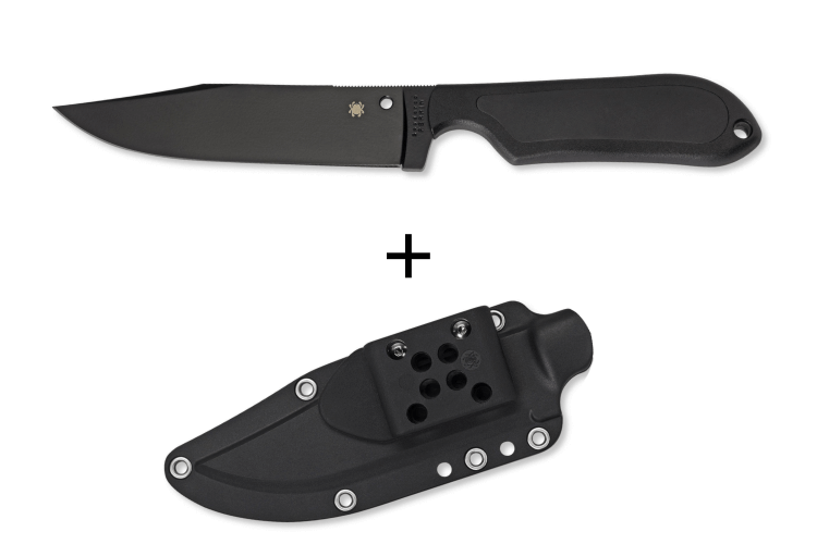 Couteau Spyderco Street Bowie FB04PBB lame noire 12,8cm manche nylon et fibre de verre + étui Kydex 