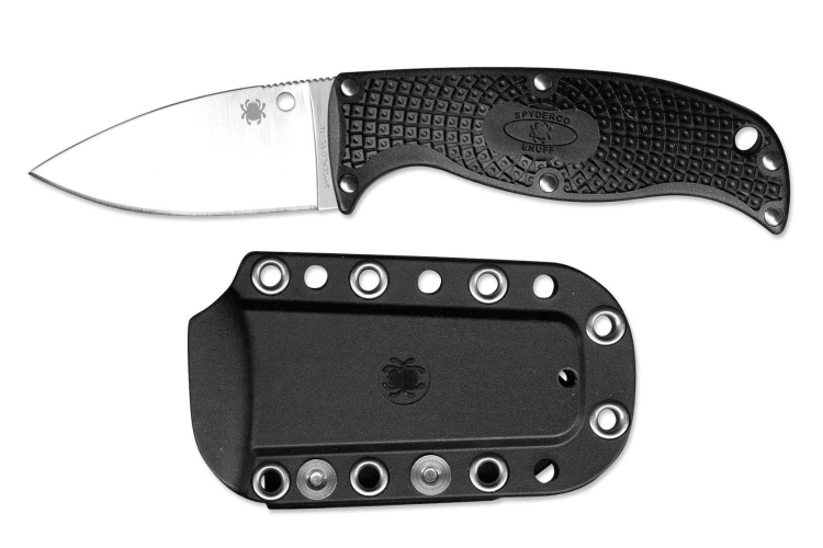 Couteau Spyderco Enuff Leaf Shape FB31PBK lame 7cm manche nylon et fibre de verre + étui nylon
