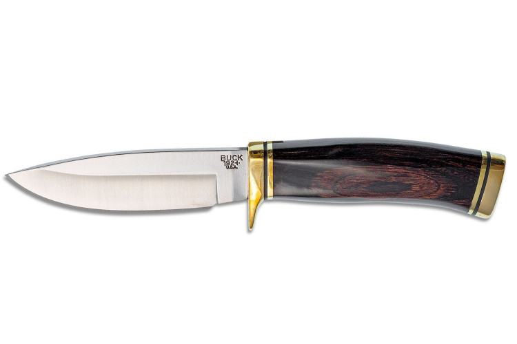 Couteau Buck 192 Vanguard 0192BRS lame 10,8cm manche bois de noyer + &eacute;tui cuir