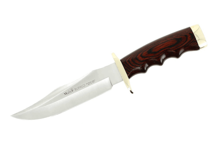 Couteau Muela Bufalo 9258 lame 17 cm inox manche stamina rouge + étui en cuir