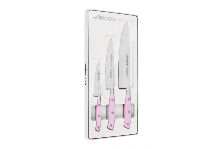Coffret 3 couteaux de cuisine Riviera Rose Arcos forgés