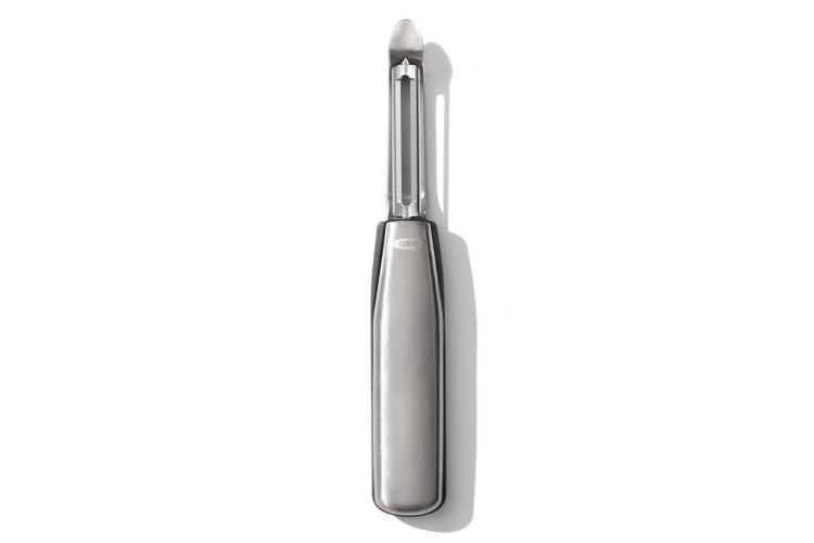&Eacute;plucheur &agrave; l&eacute;gumes OXO Steel oscillant manche en inox et santopr&egrave;ne