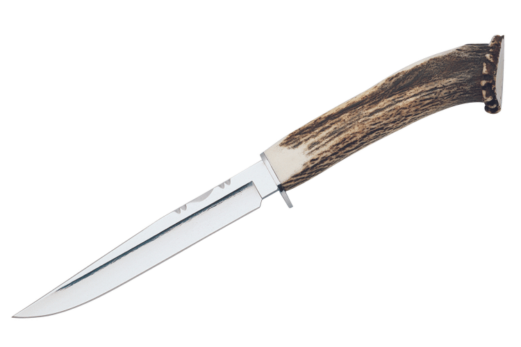 Couteau Muela Gredos 9228 lame poli glace 14cm manche en bois de Cerf + étui en cuir