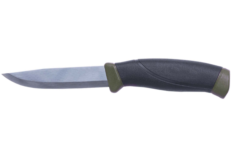 Couteau Mora Companion MG 11827 lame inox 10,4cm manche caoutchouc noir/kaki + &eacute;tui