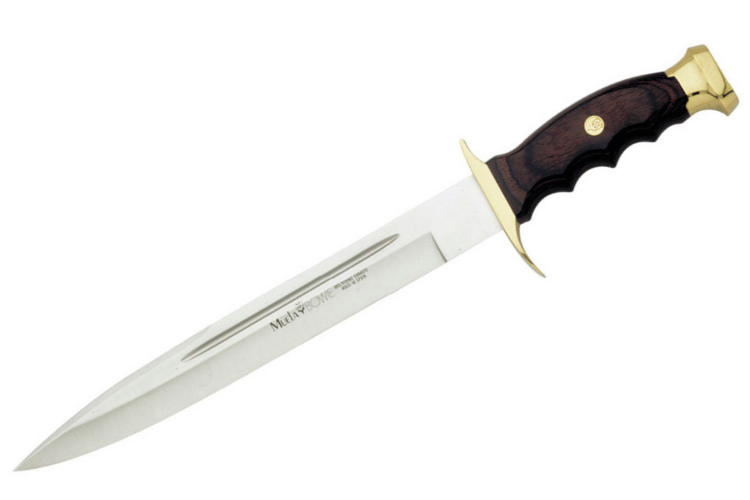 Couteau Muela Bowie 9213 lame en inox 26cm manche en stamina wood + &eacute;tui en cuir