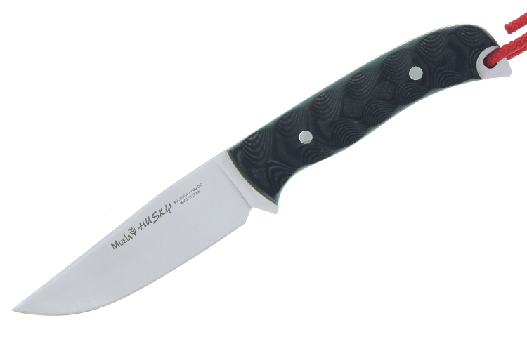 Couteau Muela Husky 9307 lame en inox 10cm manche en micarta gris + &eacute;tui en cuir