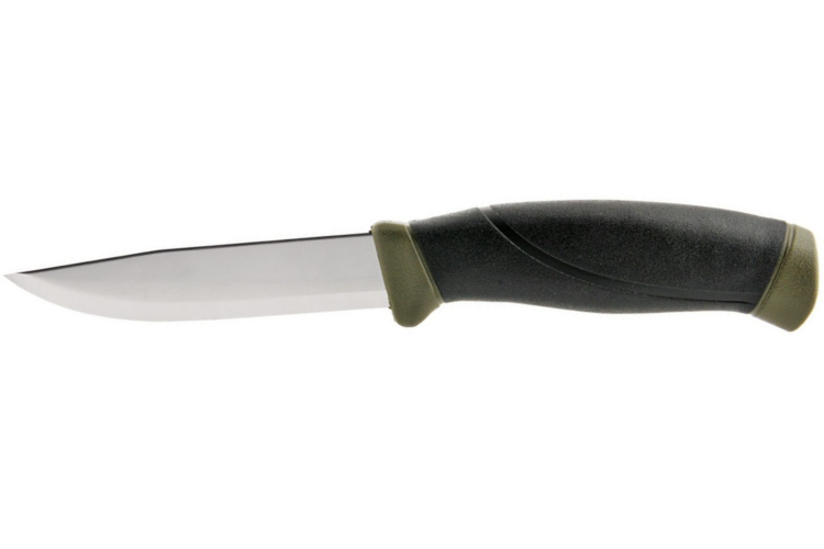 Couteau Mora Companion Heavy Duty MG 12210 lame carbone 10,4cm manche caoutchouc noir/kaki + &eacute;tui