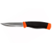 Couteau Mora Companion Heavy Duty F 12211 lame carbone 10,4cm manche caoutchouc noir/orange + étui