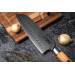 Couteau santoku Fukito Olive Damas alvéolé 14Cr 18cm