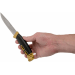 Couteau Mora Companion Spark 13573 lame inox 10,4cm manche caoutchouc jaune sable avec pierre à feu et cordon + étui