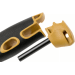 Couteau Mora Companion Spark 13573 lame inox 10,4cm manche caoutchouc jaune sable avec pierre à feu et cordon + étui