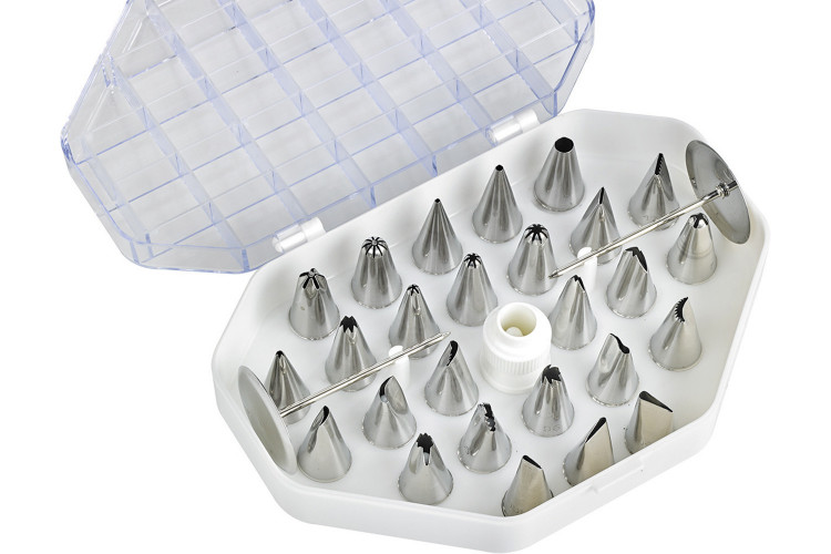 Bo&icirc;te de douilles en acier inoxydable pour d&eacute;cors fins - 26 ou 52 douilles