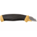 Couteau Mora Électricien 12201 ambidextre lame inox 2,1cm manche en caoutchouc noir/jaune avec étui
