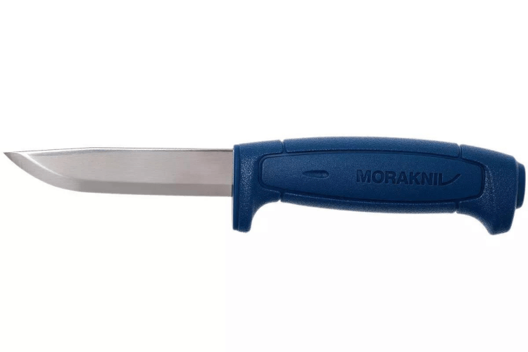 Couteau Mora Basic 546 12241 lame inox 9,1cm manche polypropylène bleu + étui