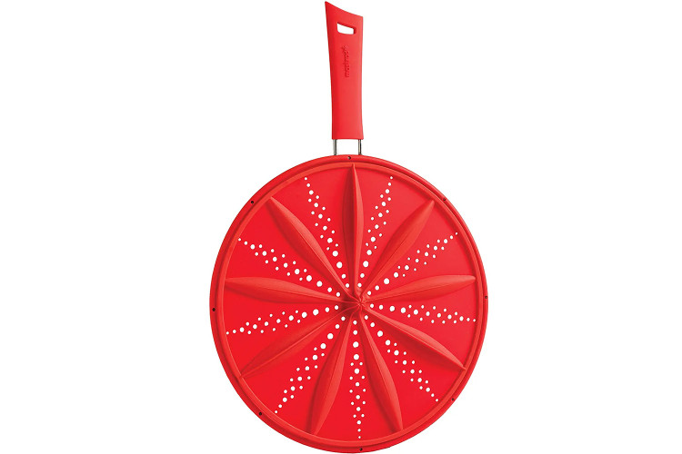 Couvercle anti &eacute;claboussures Mastrad 28cm rouge en silicone