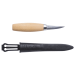 Couteau à sculpter Mora 120 106.1600 lame carbone 6cm manche bouleau + étui