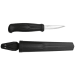 Couteau sculpture bois Mora Basic 12658 lame inox 7,5cm manche polypropylène noir + étui