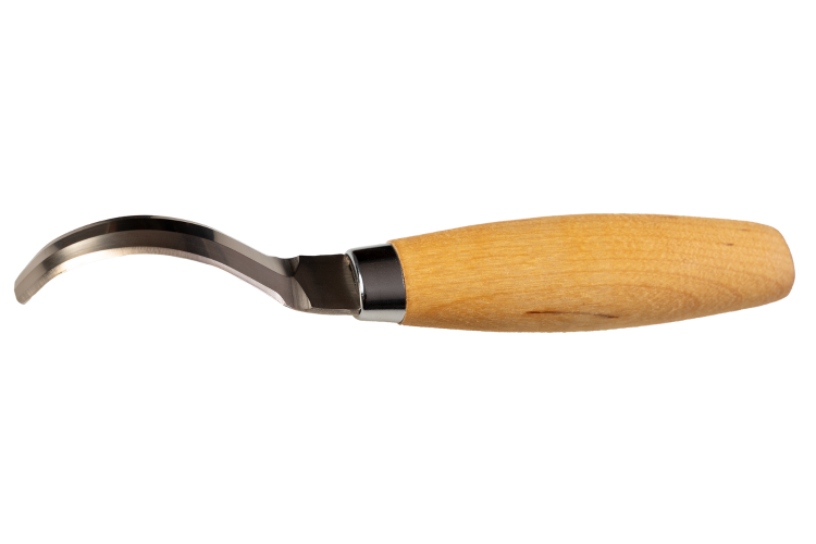 Couteau &agrave; sculpter Mora 163 double tranchant 13445 lame inox 7,4cm manche bouleau + &eacute;tui