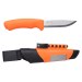 Couteau Mora Bushcraft Survival 12051 lame inox 10,9cm manche caoutchouc orange avec allume feu + étui