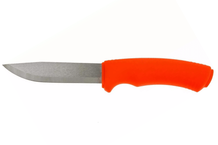 Couteau Mora Bushcraft Survival 12051 lame inox 10,9cm manche caoutchouc orange avec allume feu + étui