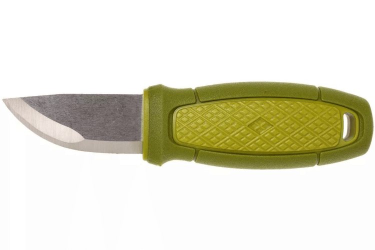 Couteau de poche Mora Eldris 12633 lame inox 5,9cm manche caoutchouc vert avec allume feu + étui