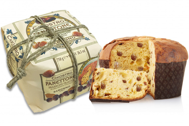 Panettone Chiostro Di Saronno marrons glac&eacute;s 750g haut de gamme - Fabrication italienne artisanale