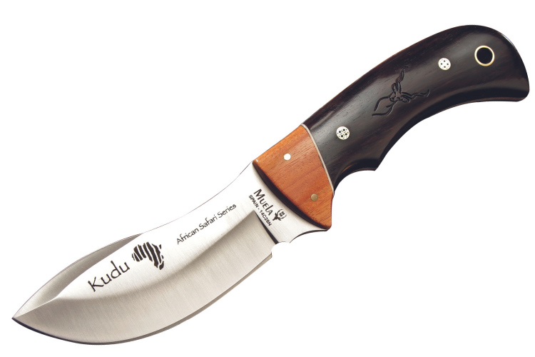 Couteau Muela Kudu 9278 s&eacute;rie limit&eacute;e lame 10cm manche en bois de granadillo et d'asteropeia + &eacute;tui en cuir