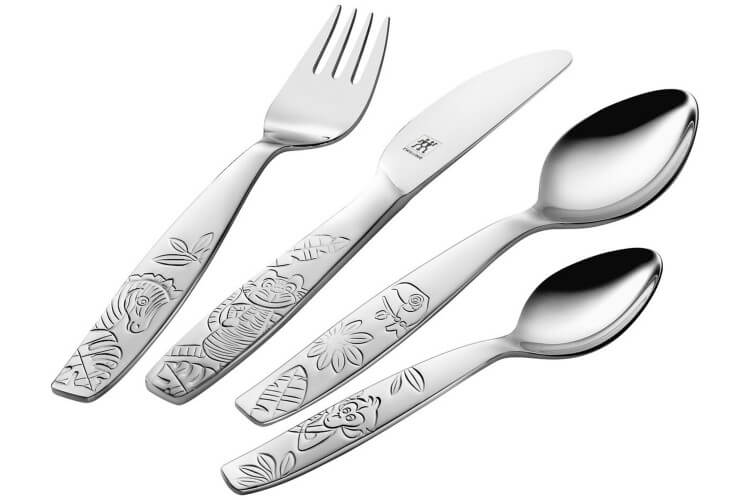 Couverts enfant 4 pièces Zwilling Jungle tout en acier inox 18/10