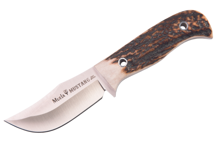 Couteau Muela Mustang 9333 lame en inox manche en bois de Cerf + &eacute;tui en cuir