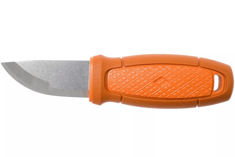 Couteau de poche Mora Eldris 13501 lame inox 5,9cm manche caoutchouc burnt orange + &eacute;tui
