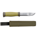 Couteau Mora 2000 10629 lame inox 10,9cm manche caoutchouc vert + étui