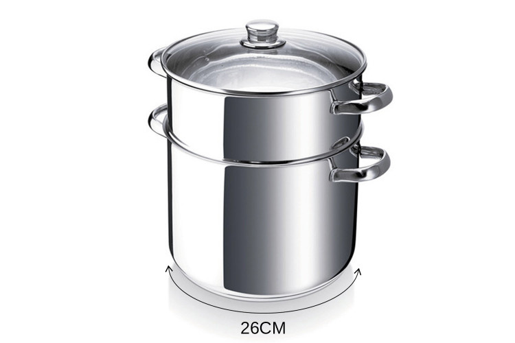 Couscoussier Beka Chambord en acier inoxydable avec couvercle - 11 ou 15L