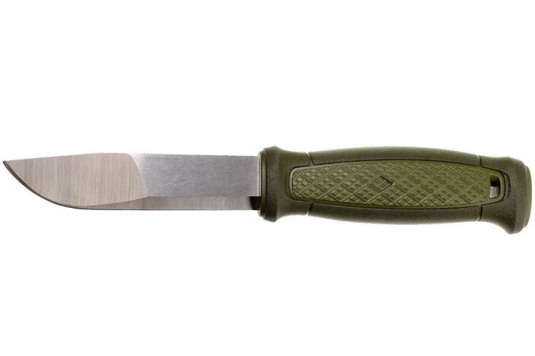 Couteau Mora Kansbol Multi-Mount 12645 lame inox 10,9cm manche caoutchouc vert + &eacute;tui